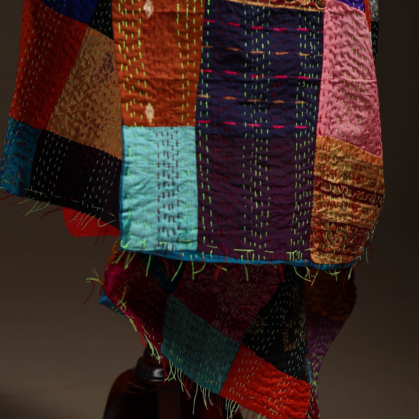 Multicolor - bengal hand embroidery patchwork reversible