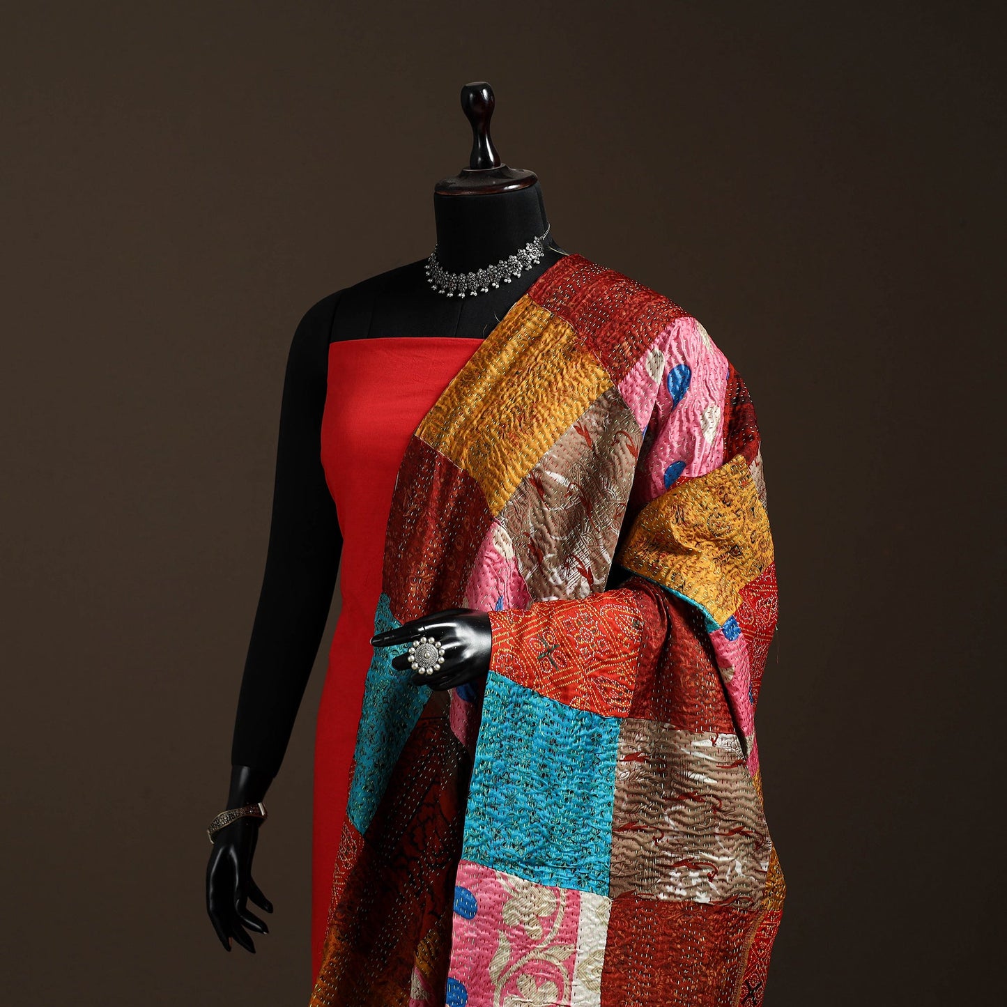 Multicolor - bengal hand embroidery patchwork reversible