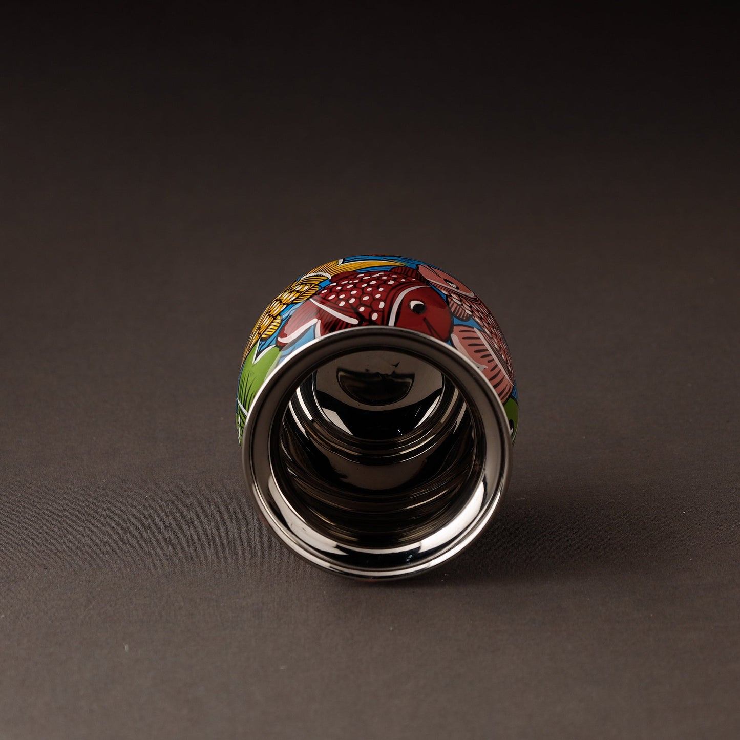 Bengal Patua Handpainted Stainless Steel Lota / Pooja Kalash