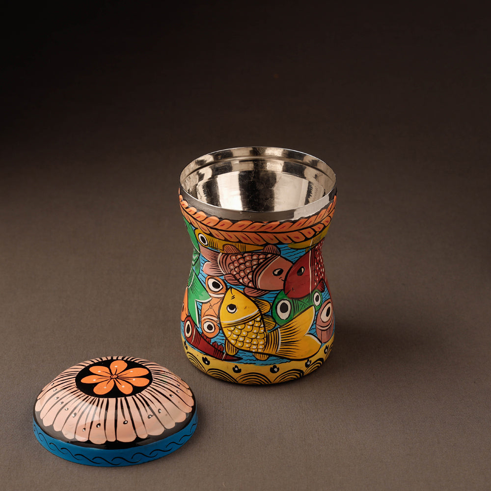 Bengal Patua Handpainted Stainless Steel Multi Utility Canister 38