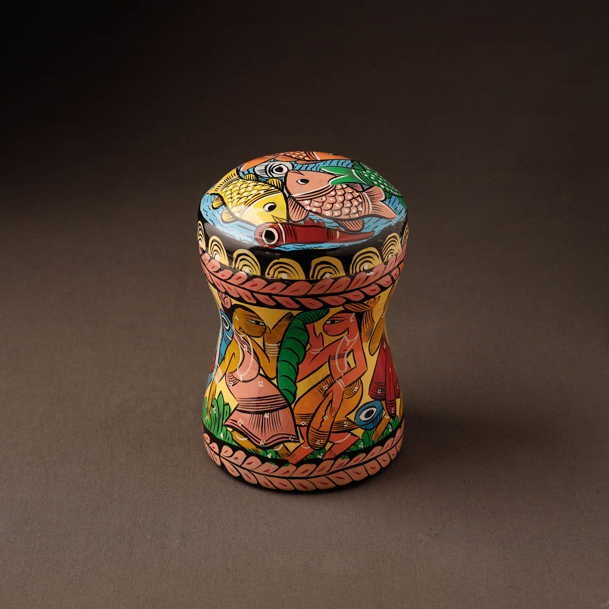 Bengal Patua Handpainted Stainless Steel Multi Utility Canister 39