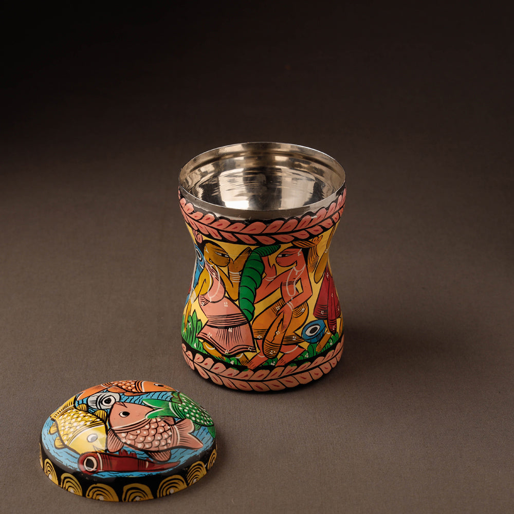 Bengal Patua Handpainted Stainless Steel Multi Utility Canister 39