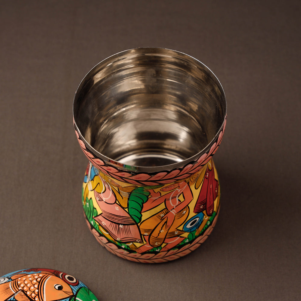 Bengal Patua Handpainted Stainless Steel Multi Utility Canister 39