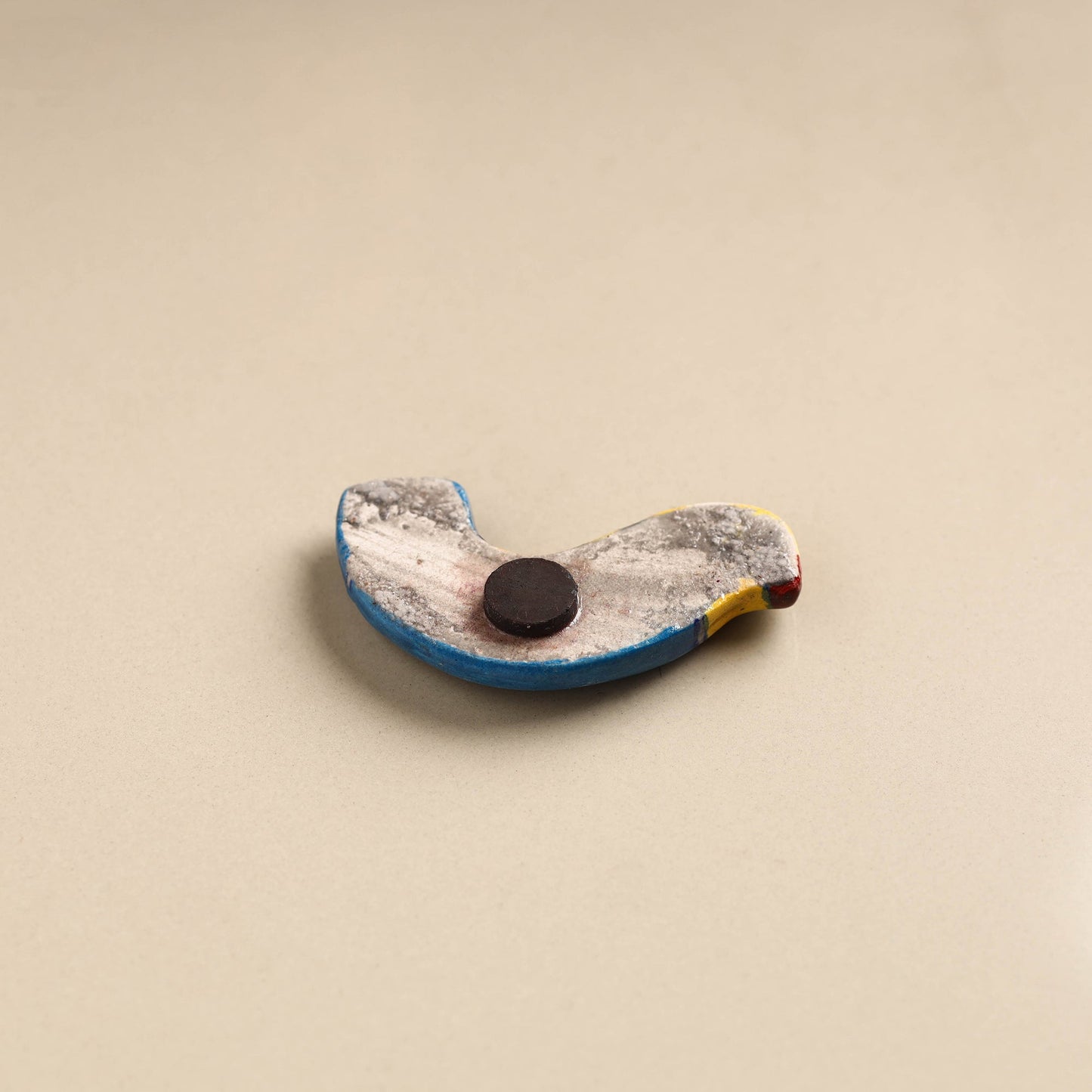 Yellow with Blue Bird Blue Pottery Ceramic Fridge Magnet