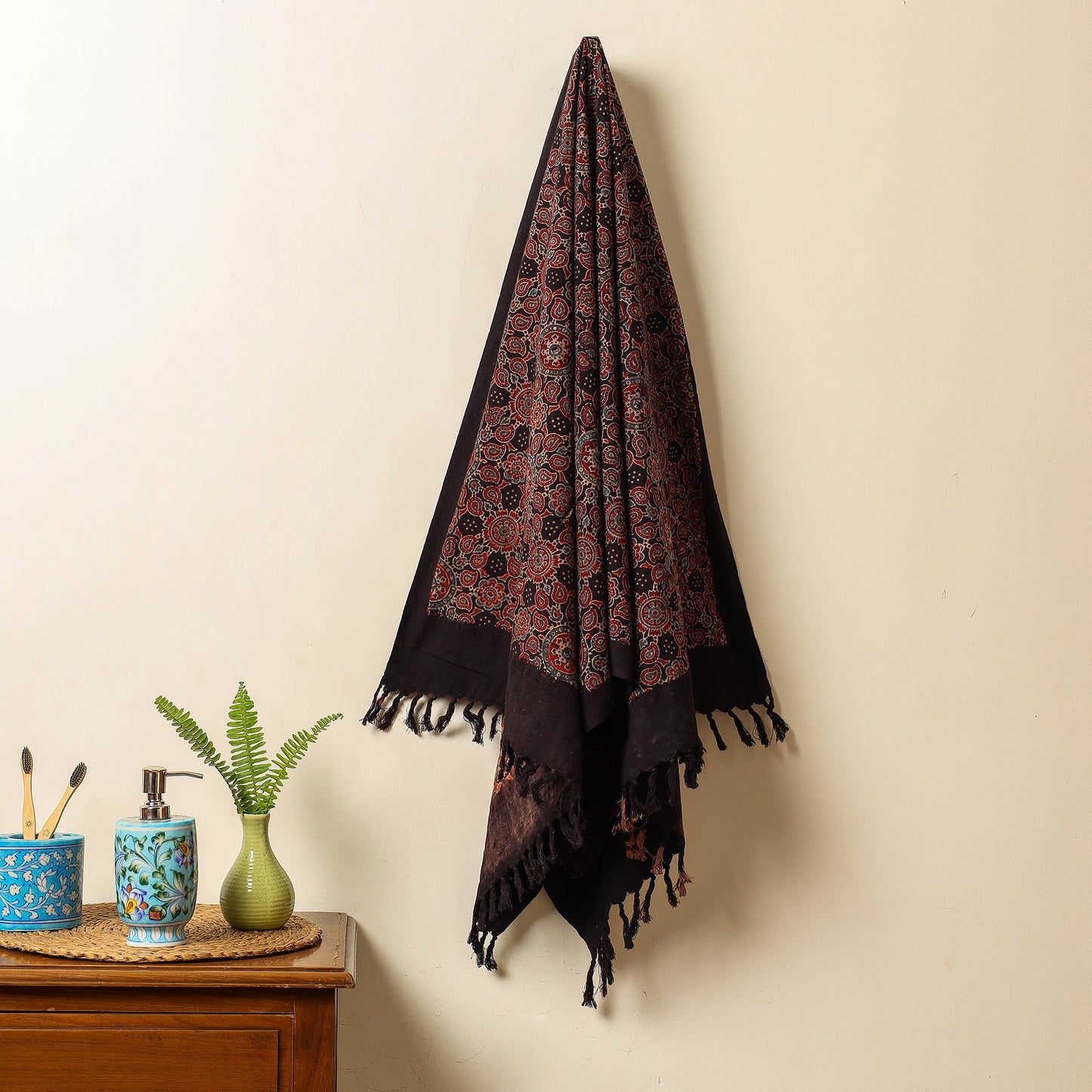 Multicolor Block Print Cotton Ajrakh Handloom Towel
