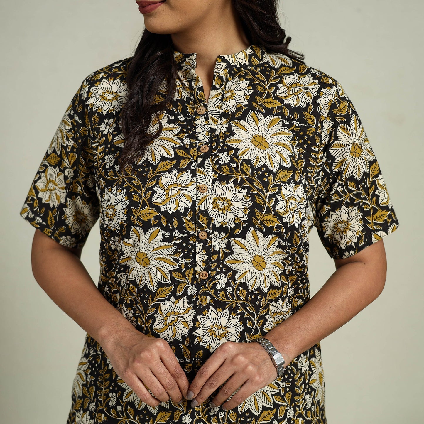 Multicolor Block Print Cotton Bagru Night Suit Set