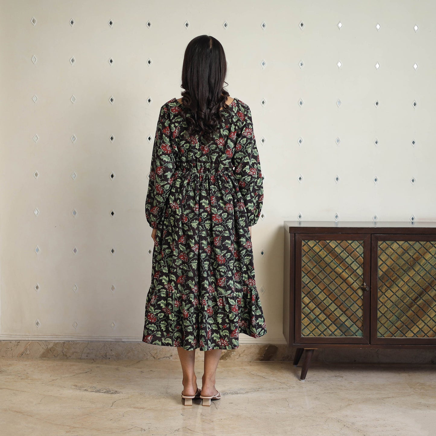Buy Multicolor Block Printed Cotton Fit & Flare Jahota Dress