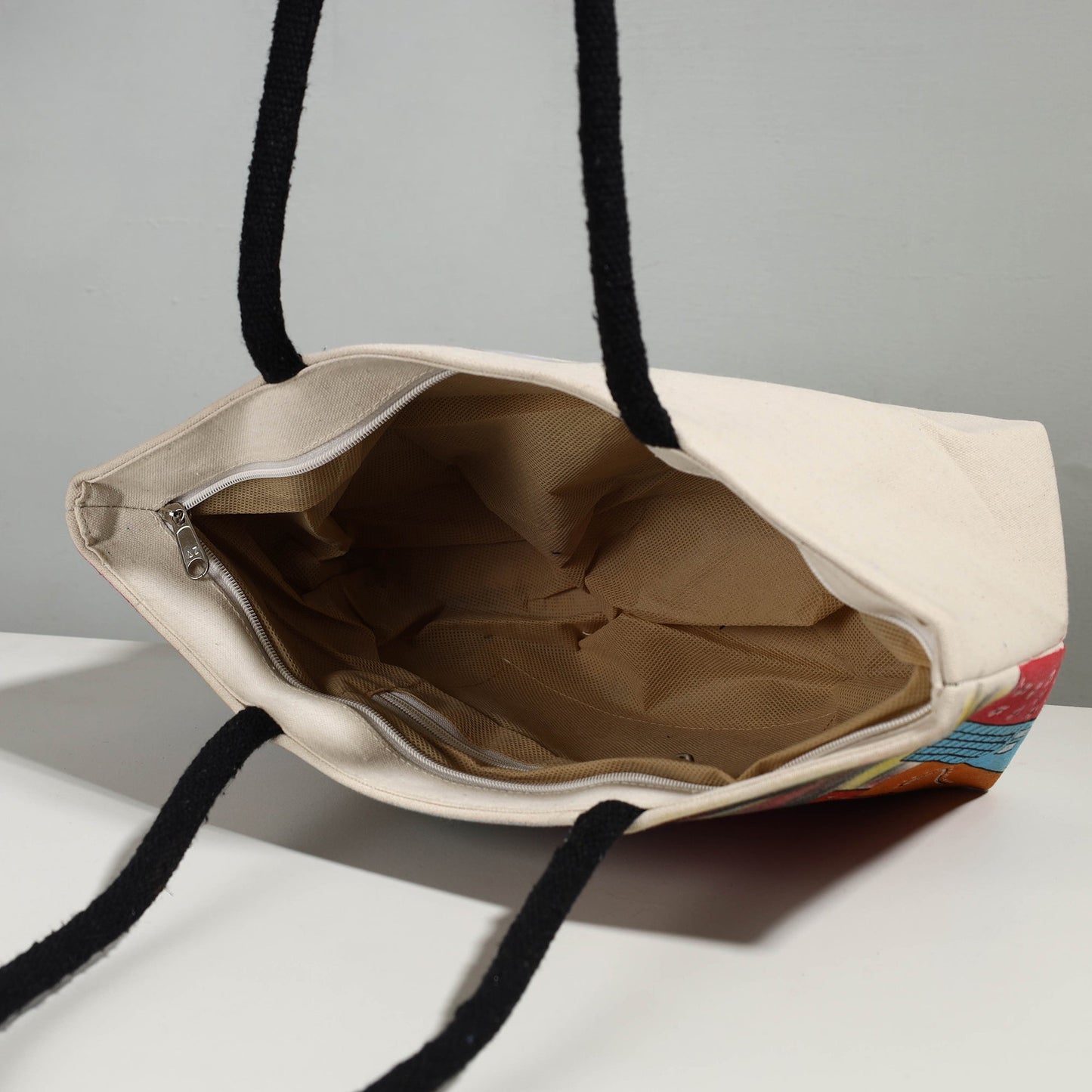 Multicolor Canvas Cotton Handpainted Shoulder Bag