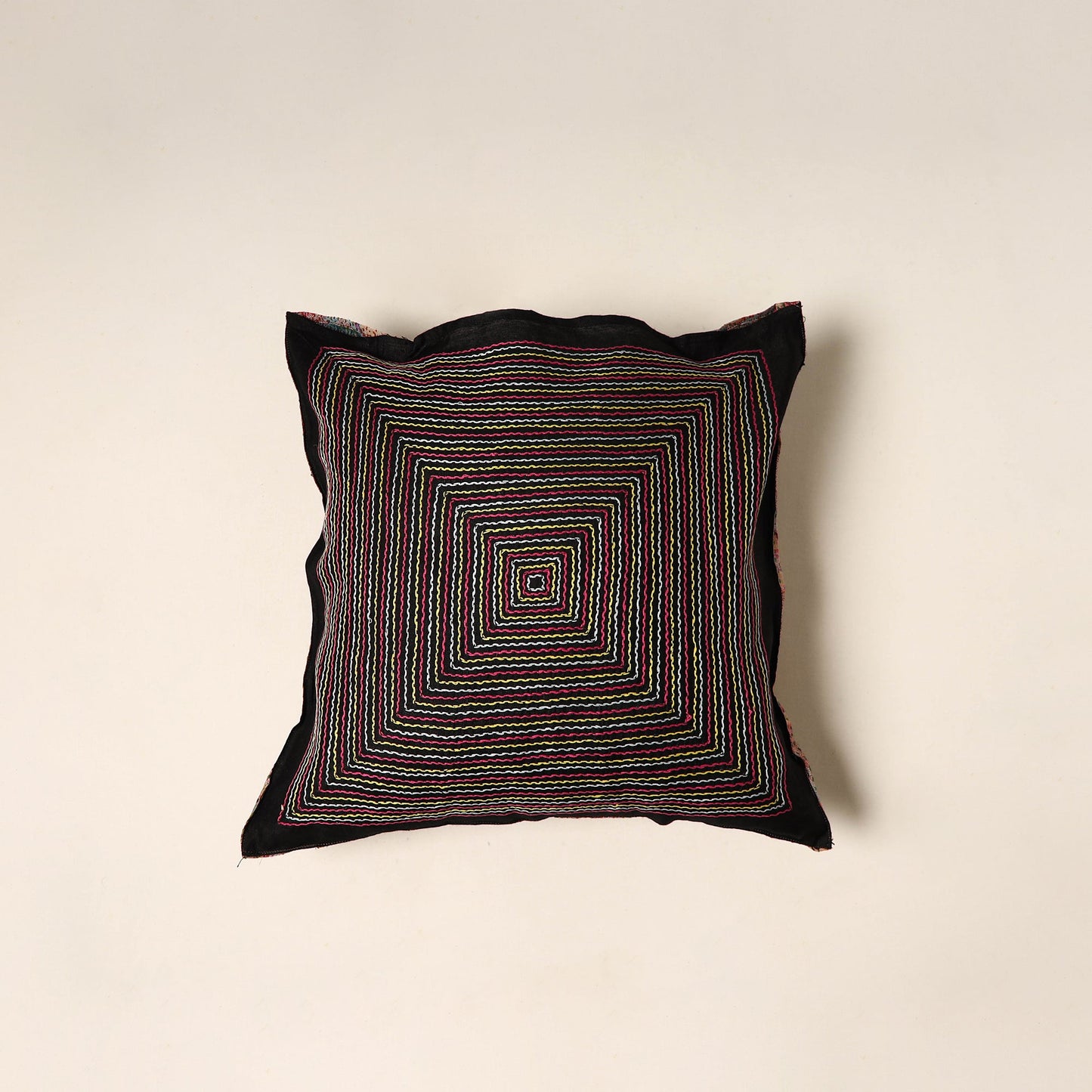 Cotton Bengal Kantha Work Cushion Cover (16 x 16 in) 28