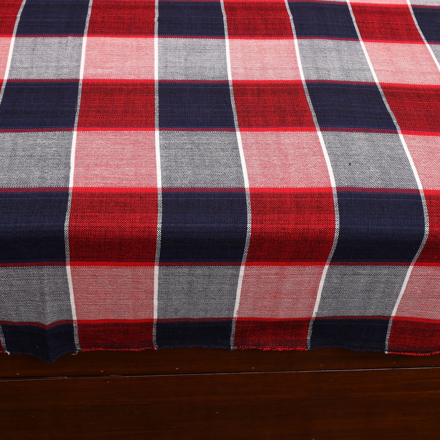 Multicolor - cotton double handloom bed cover (98 x 90 in)