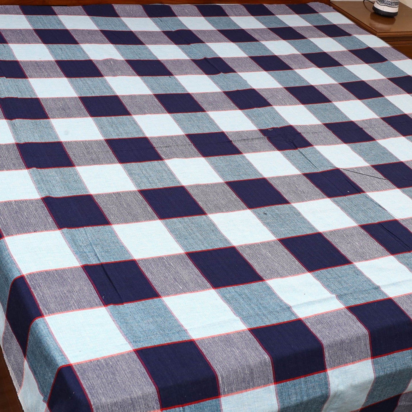 Multicolor - cotton double handloom bed cover (98 x 90 in)