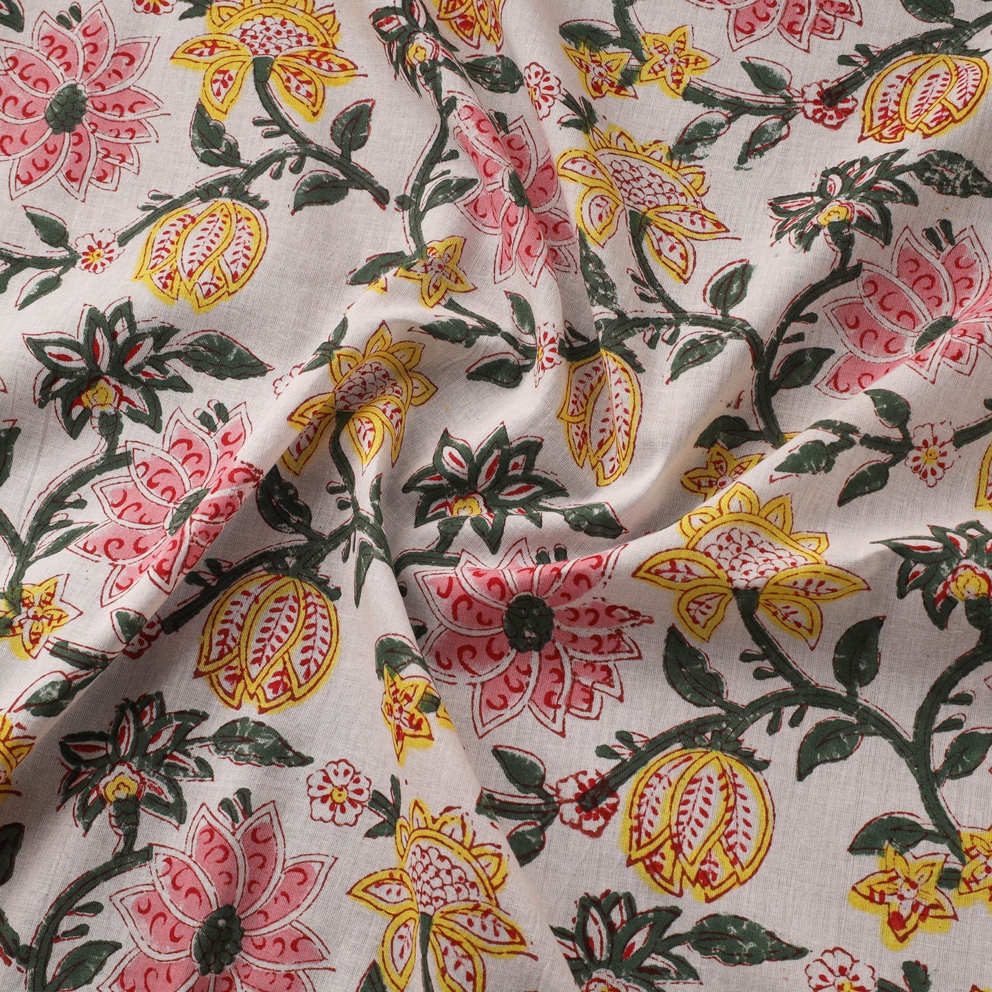Cotton hand block sanganeri print fabric 04 - handcrafted