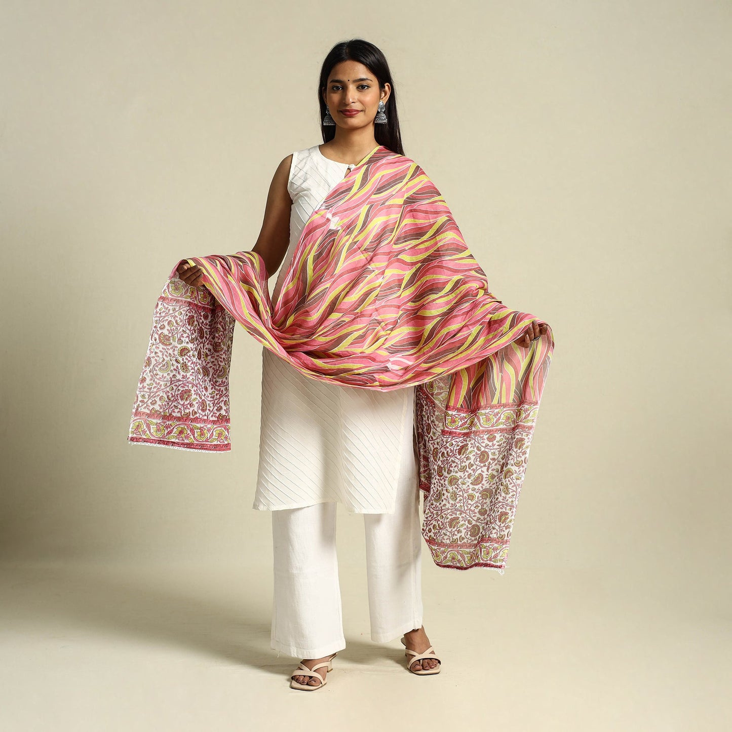 Multicolor Cotton Jaipur Printed Dupatta