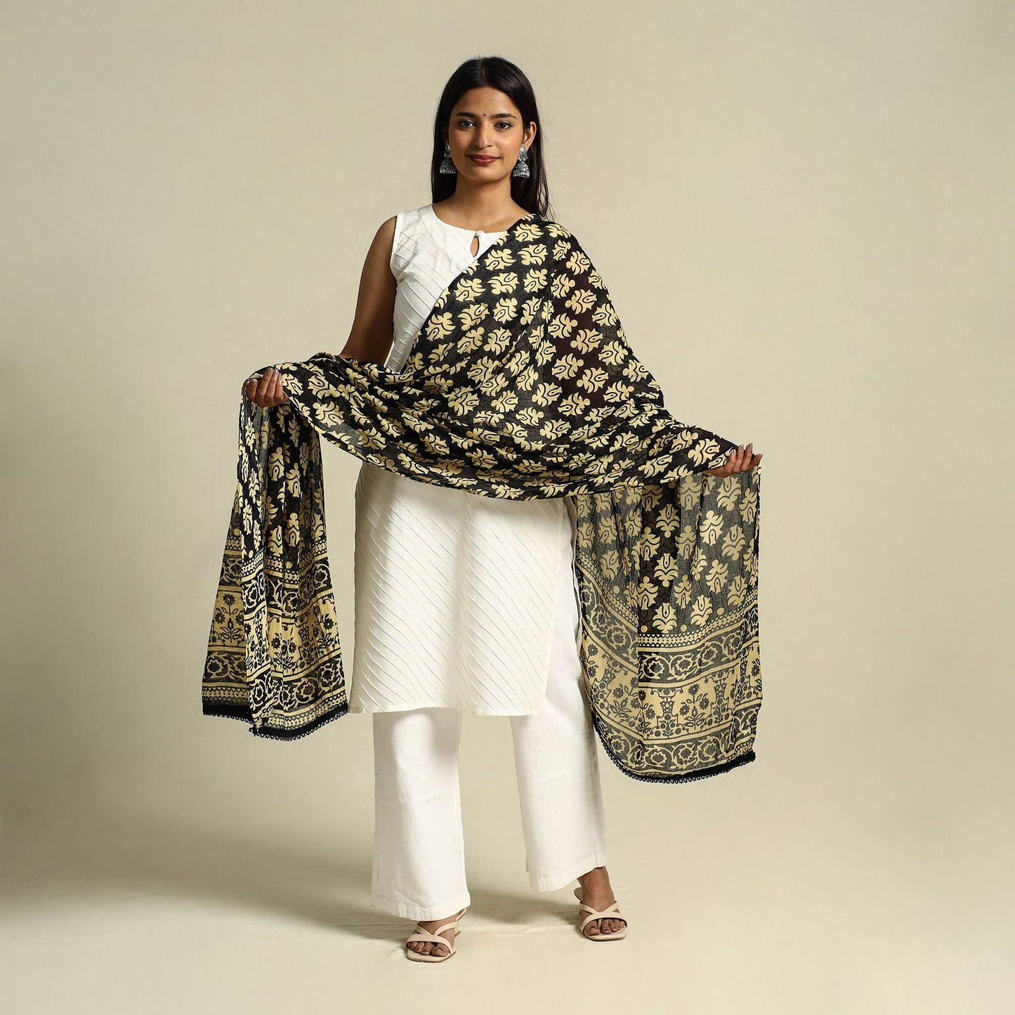 Buy Multicolor Cotton Jaipur Printed Dupatta Online