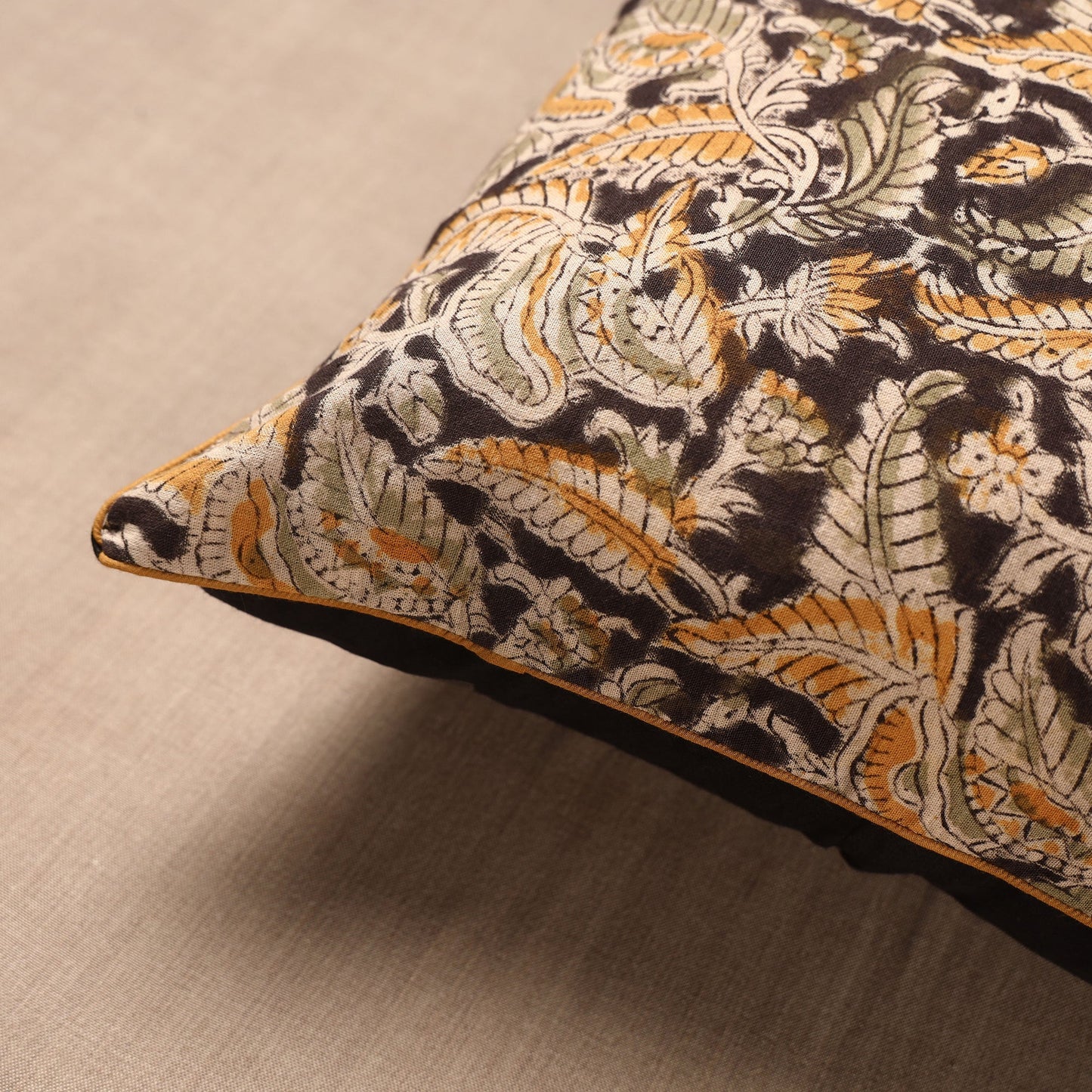 Block Print Cotton Kalamkari Cushion Cover