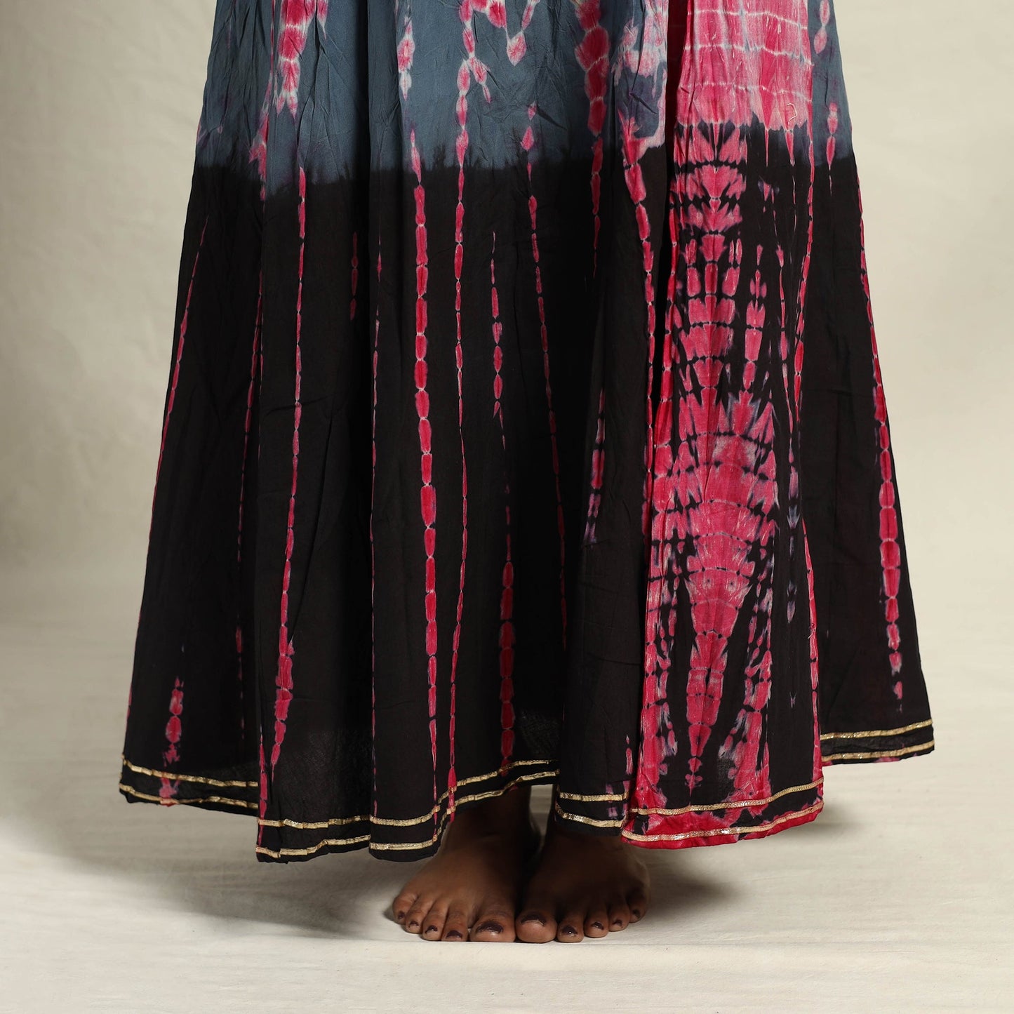 Multicolor - Cotton Long Shibori Tie-Dye Skirt 02