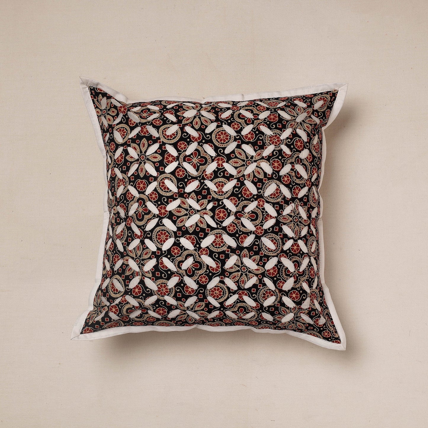 Buy Cutwork Cotton Applique Cushion Cover
