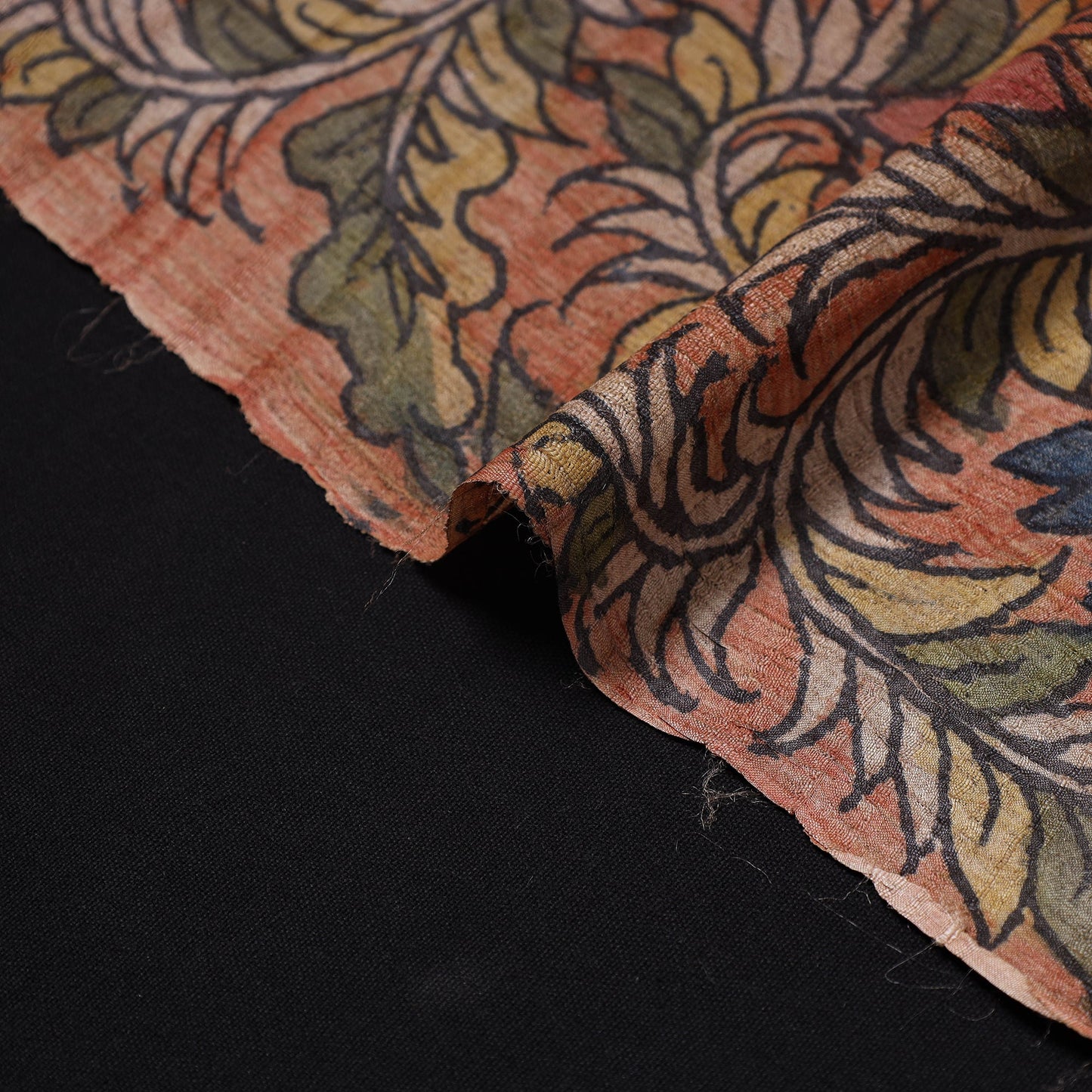 Multicolor - desi tussar silk handpainted srikalahasti pen