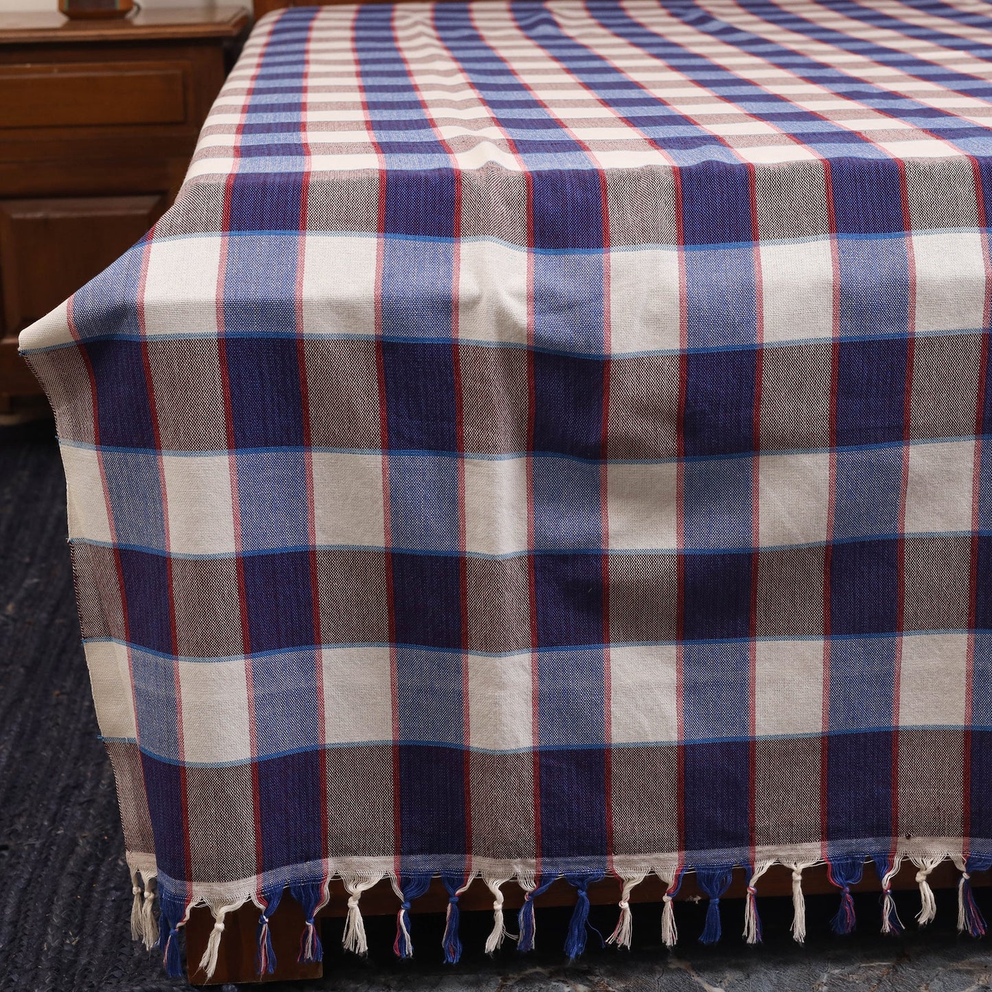 Multicolor - double handloom cotton bed sheet (108 x 90 in)