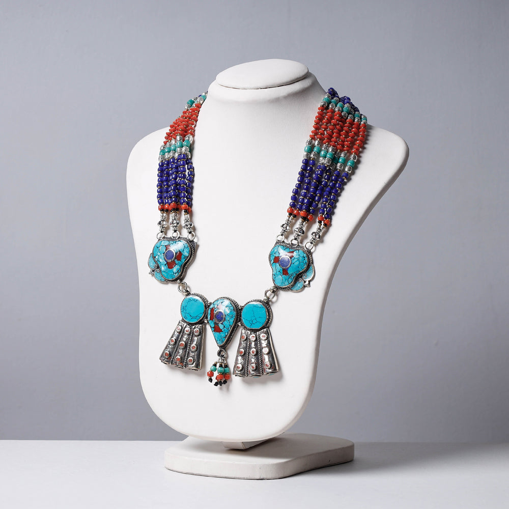 Ethnic Tribal Tibetan Beadwork Necklace from Himalaya Online at iTokri.com