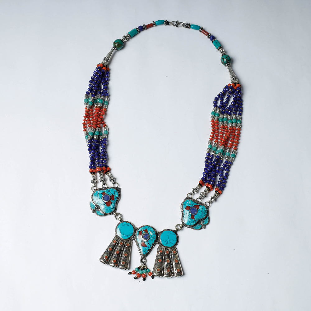 Ethnic Tribal Tibetan Beadwork Necklace from Himalaya Online at iTokri.com