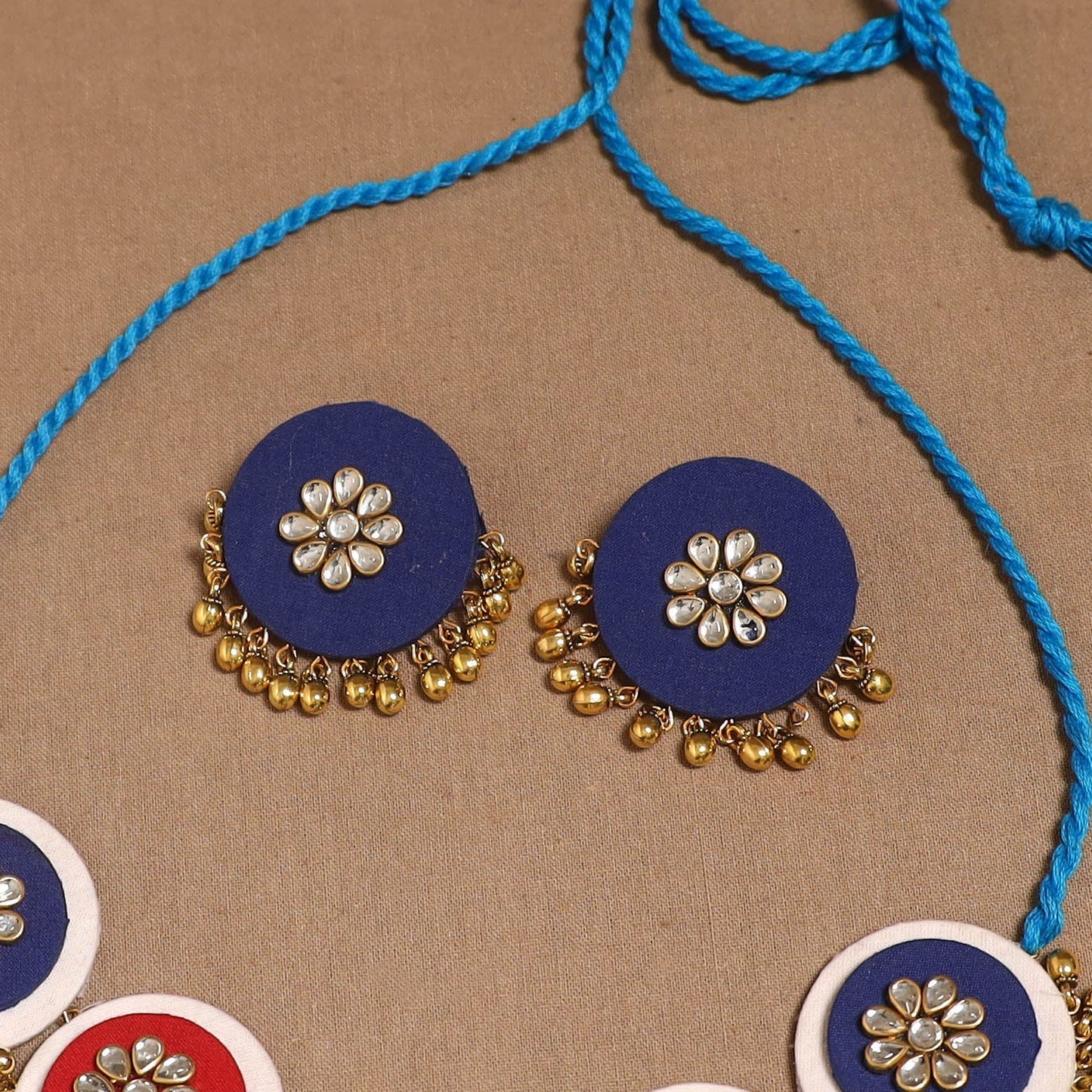 Fabart ghungroo & kundan work necklace set 21 - handcrafted