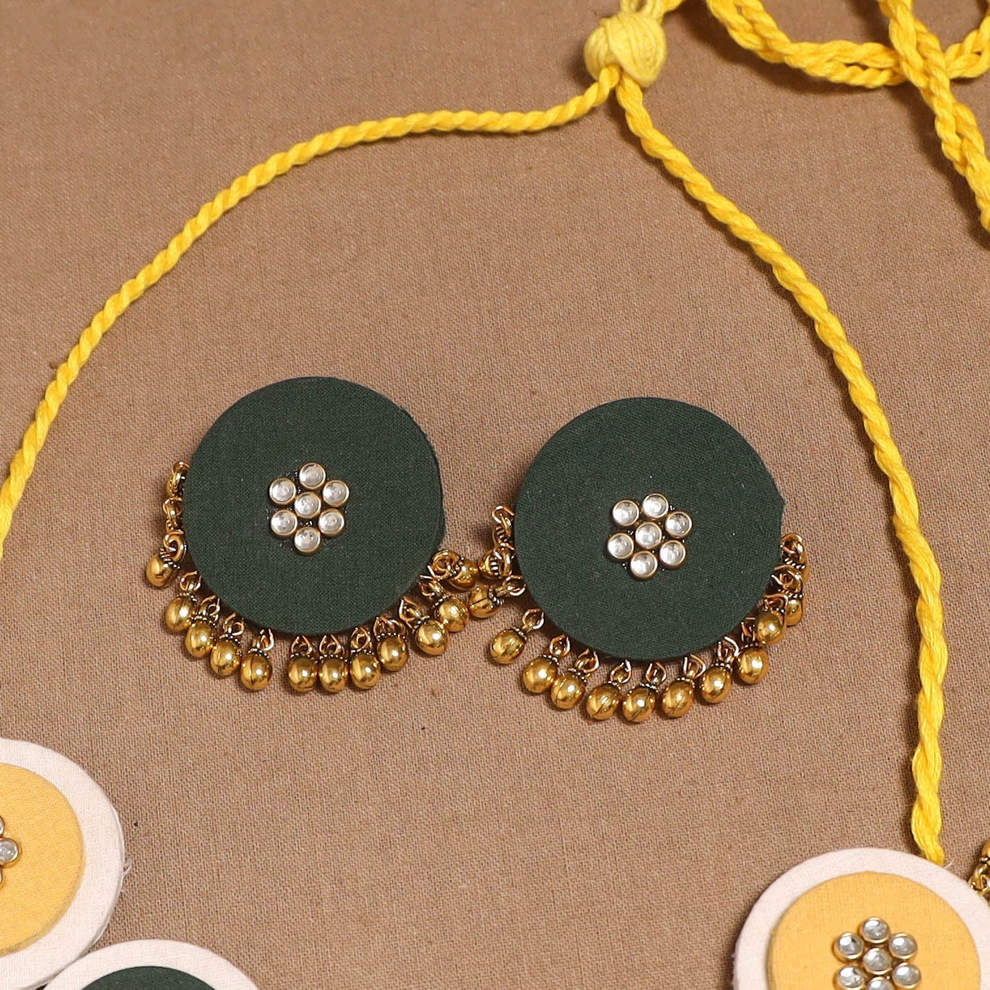 Fabart ghungroo & kundan work necklace set 27 - handcrafted