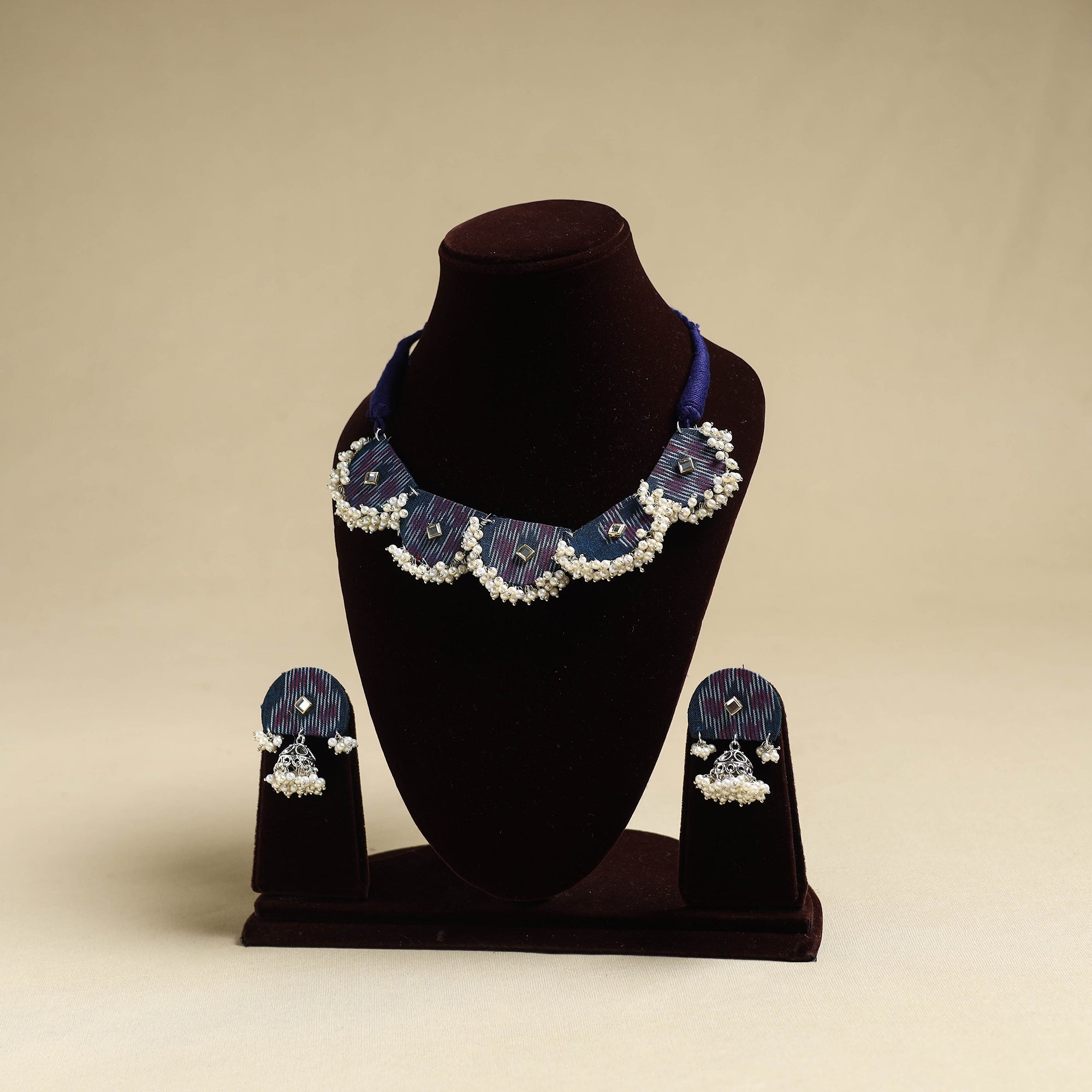 Purple - Tara Stone Work Fabart Earrings