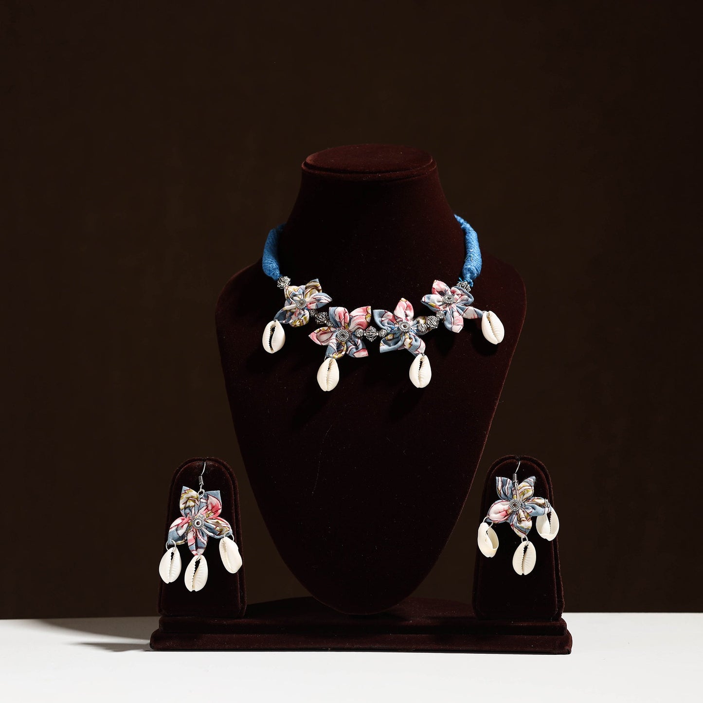 Multicolor - fabart phool kali shell choker necklace set 05
