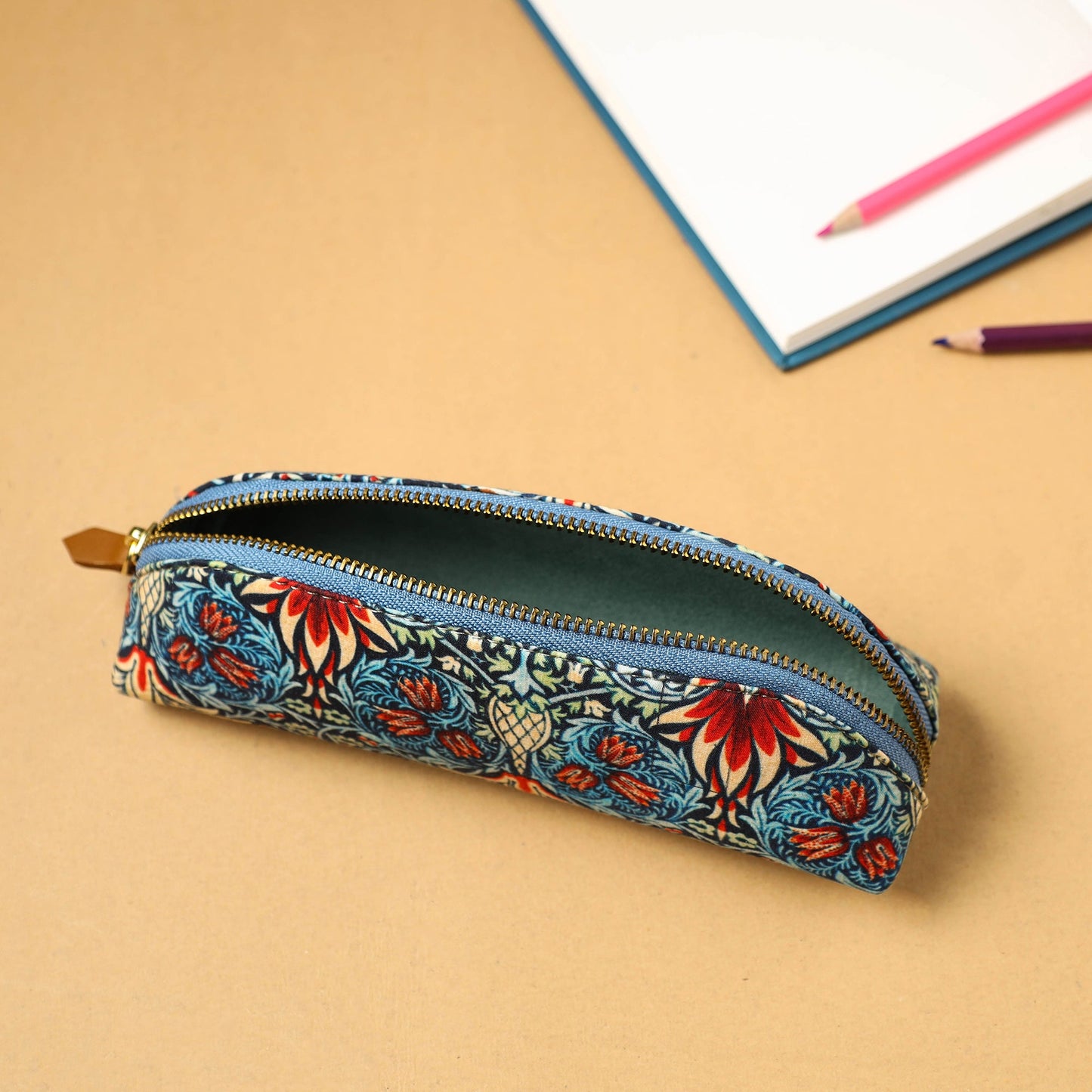 Floral Print Handmade Pencil Pouch