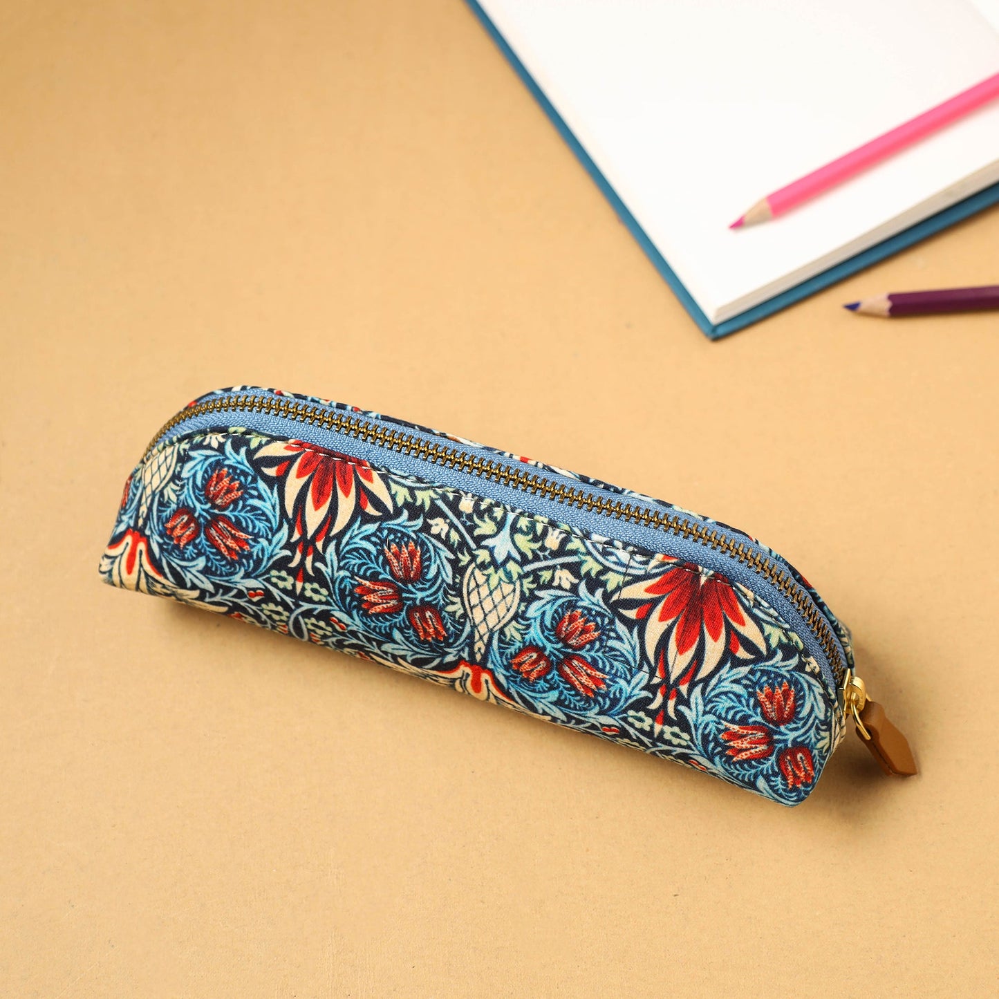 Floral Print Handmade Pencil Pouch