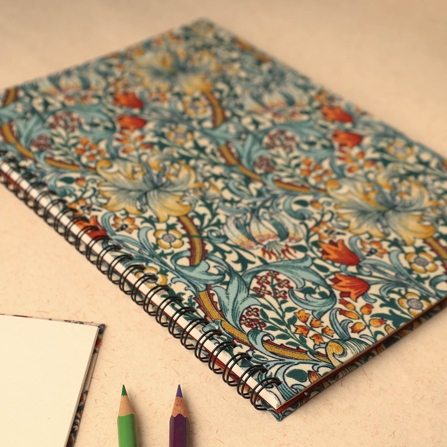 Multicolor - floral printed handcrafted spiral notebook (10