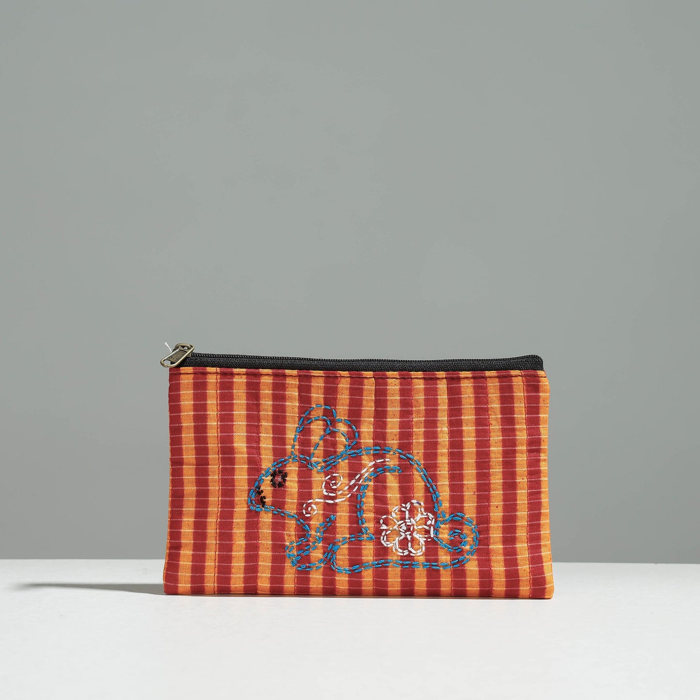 Gamcha Fabric Hand Embroidered Jewelry Pouch