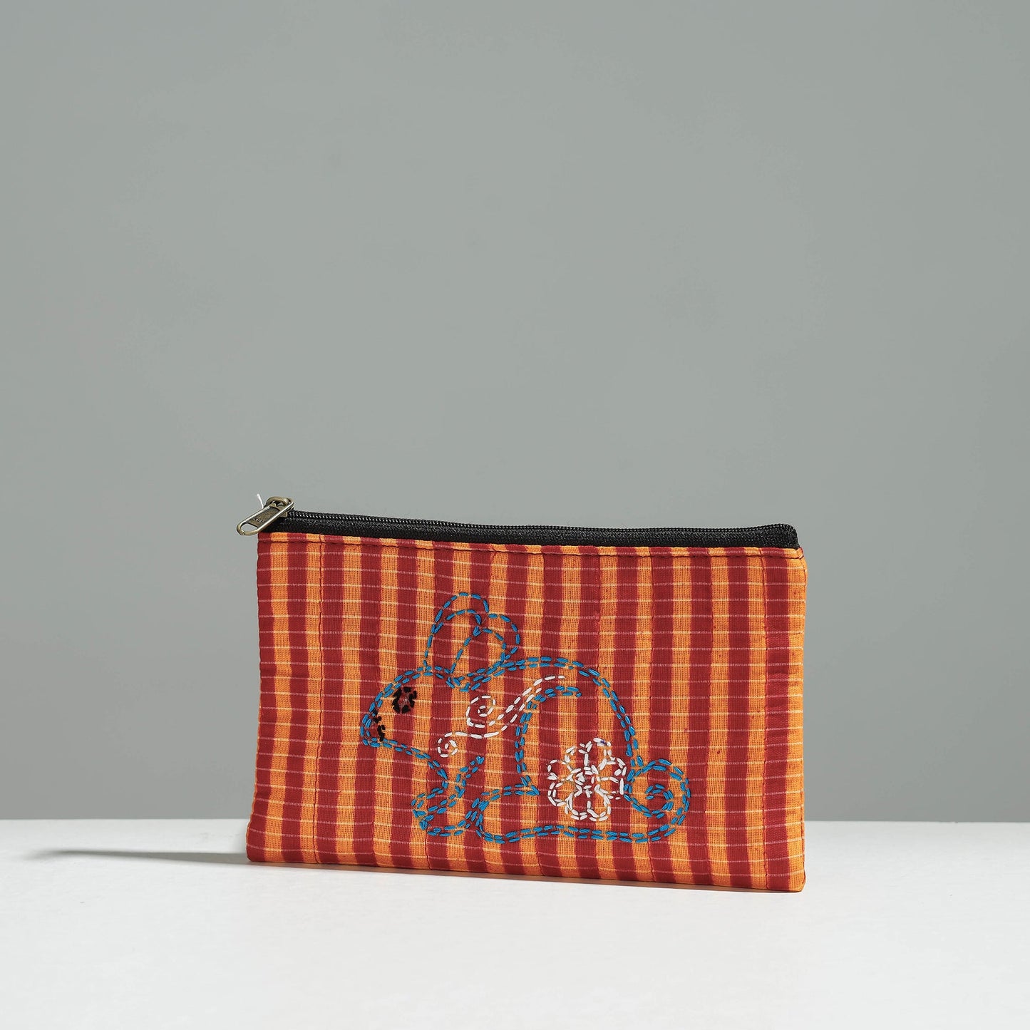 Gamcha Fabric Hand Embroidered Jewelry Pouch