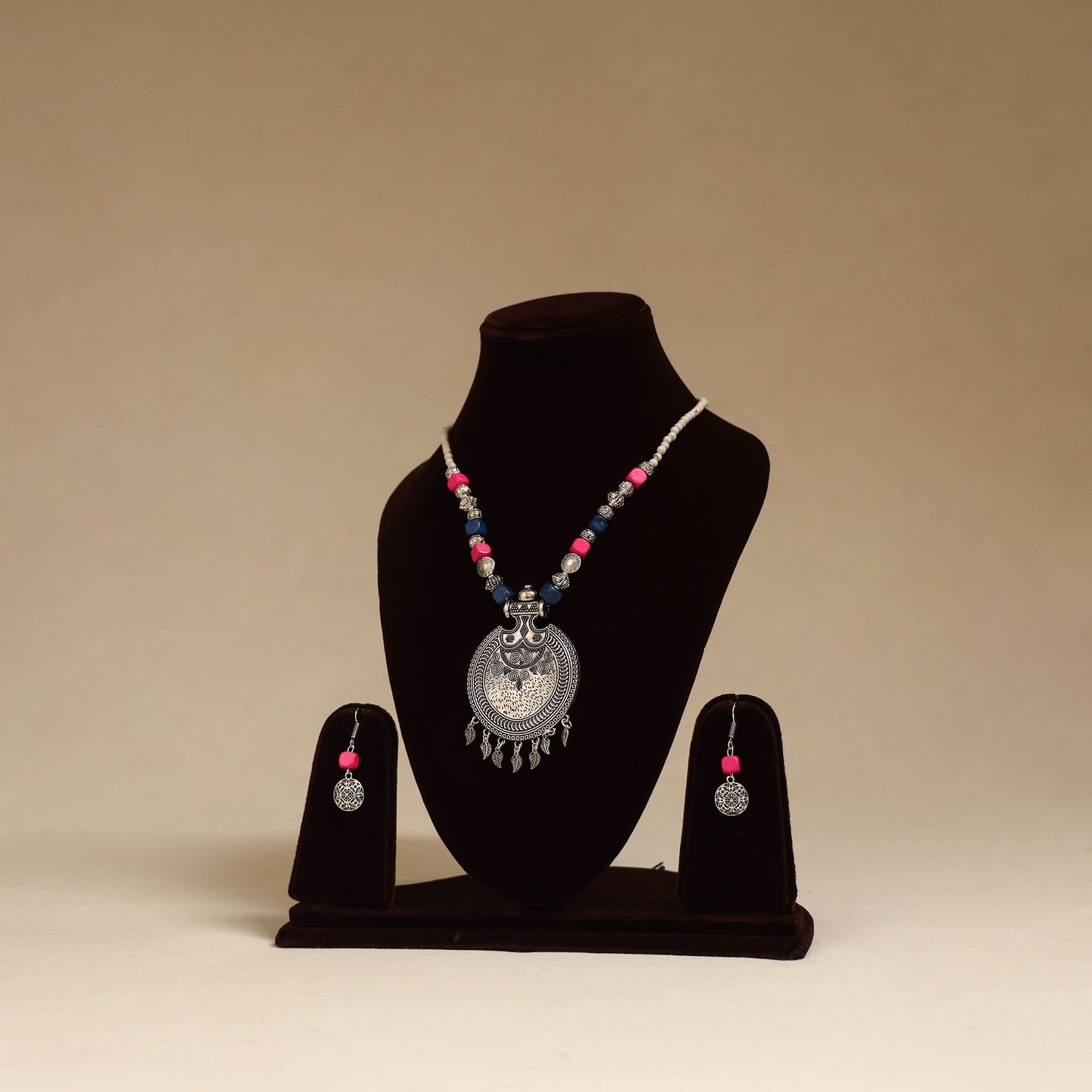 Multicolor - german silver beaded necklace set 02