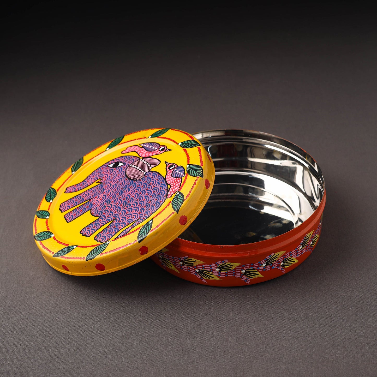 Gond Handpainted Stainless Steel Casserole