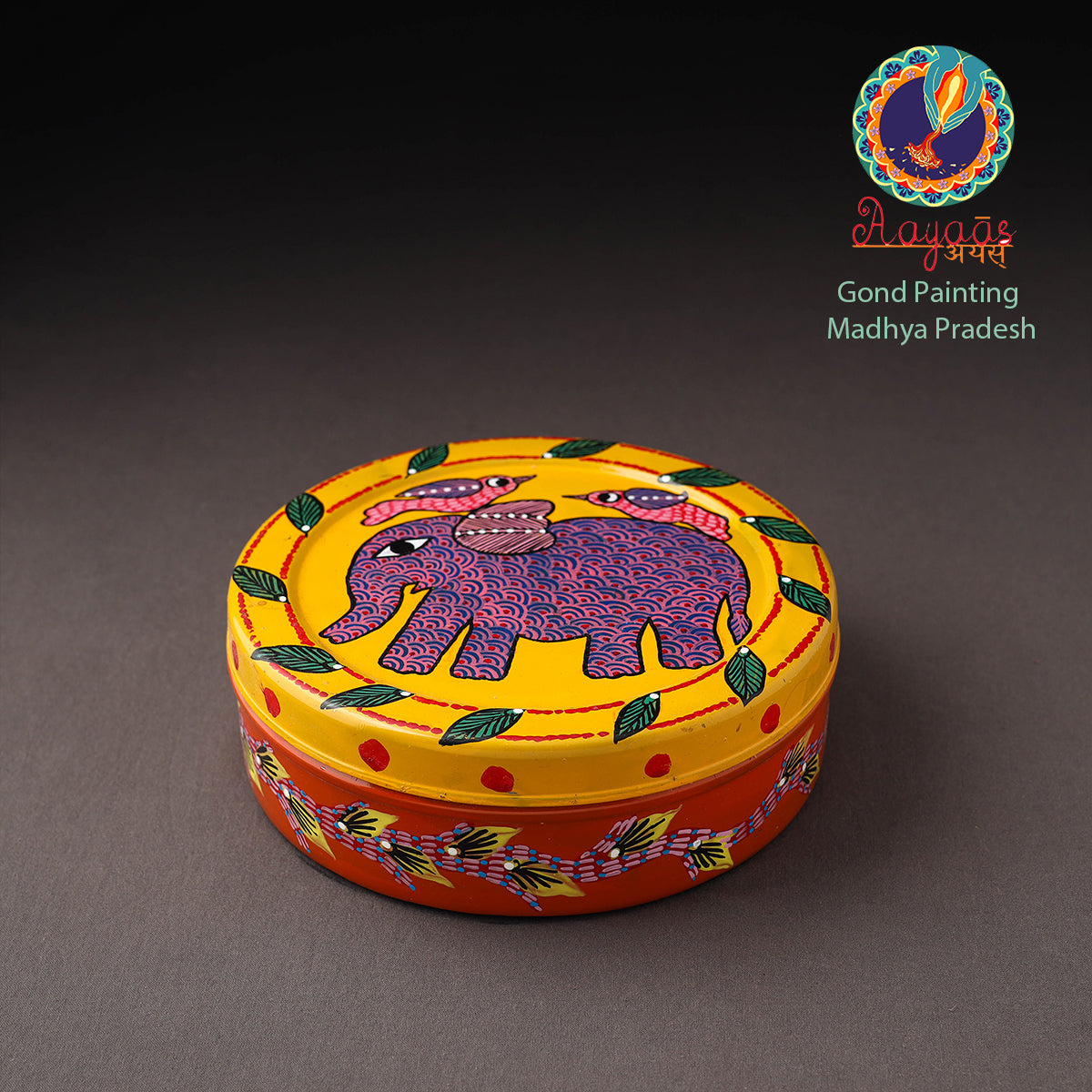 Gond Handpainted Stainless Steel Casserole
