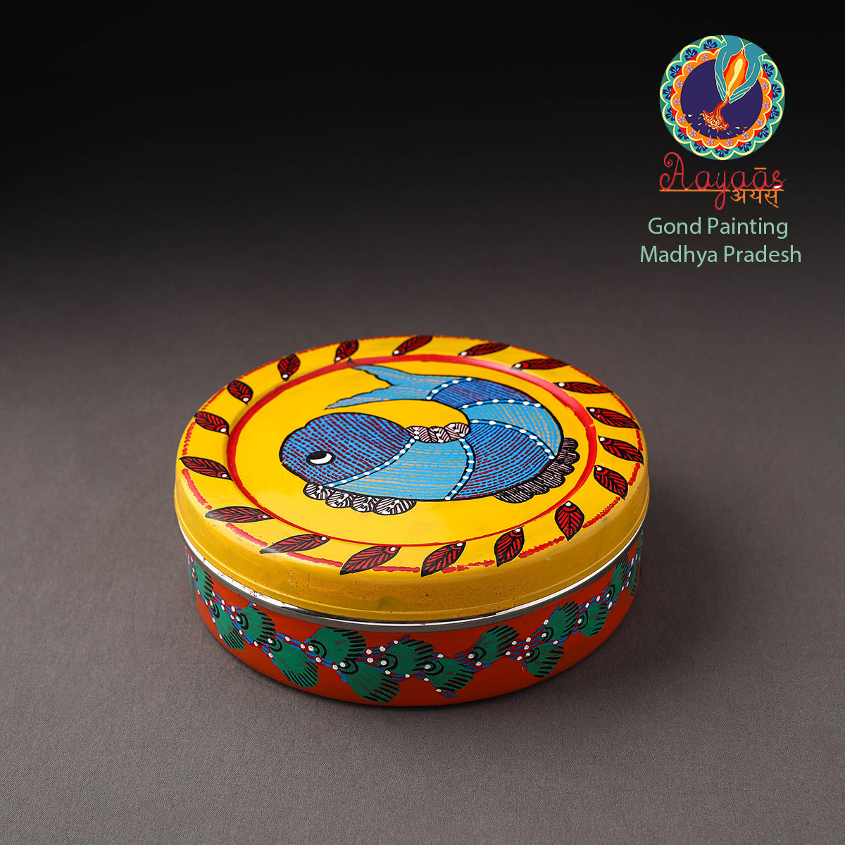 Gond Handpainted Stainless Steel Casserole