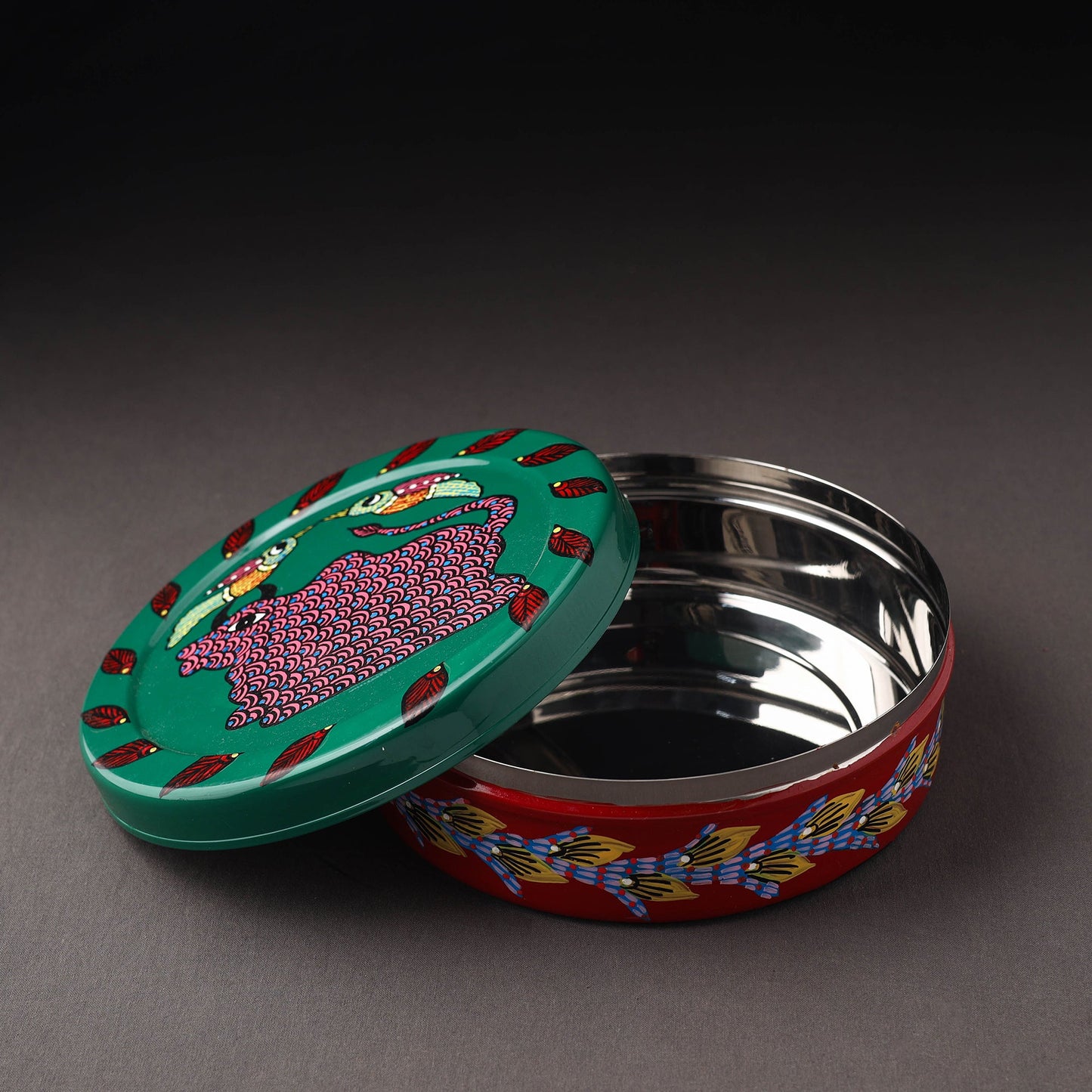 Gond Handpainted Stainless Steel Casserole