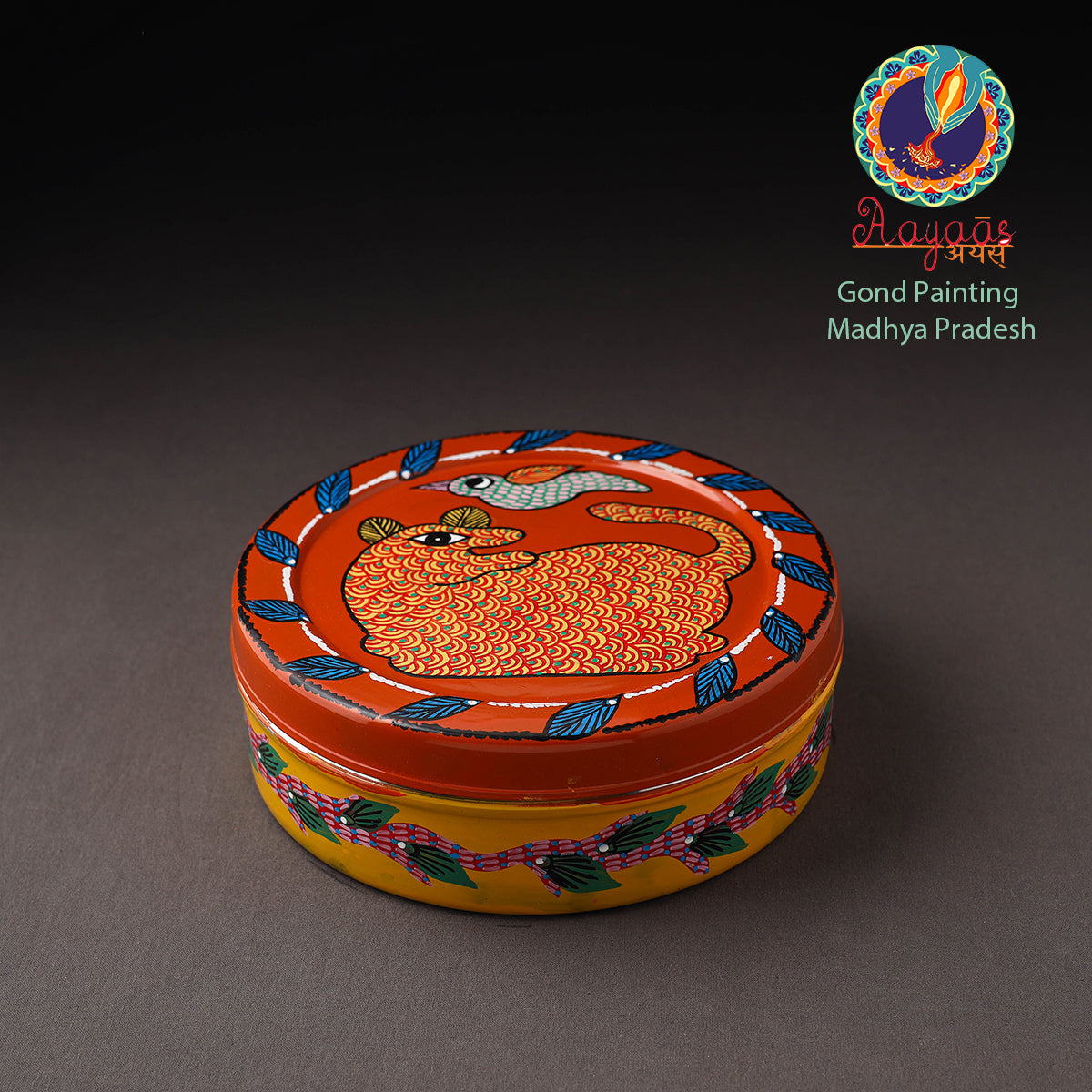 Gond Handpainted Stainless Steel Casserole