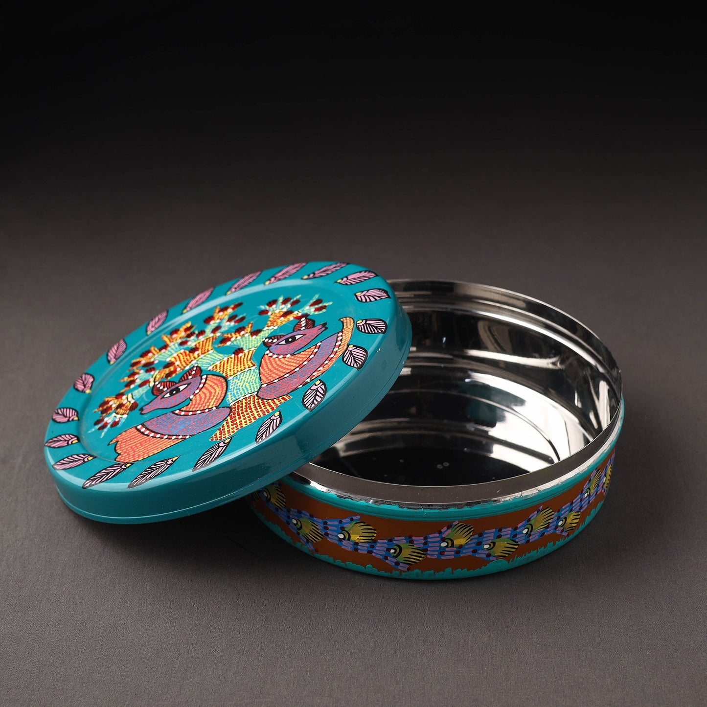 Gond Handpainted Stainless Steel Casserole