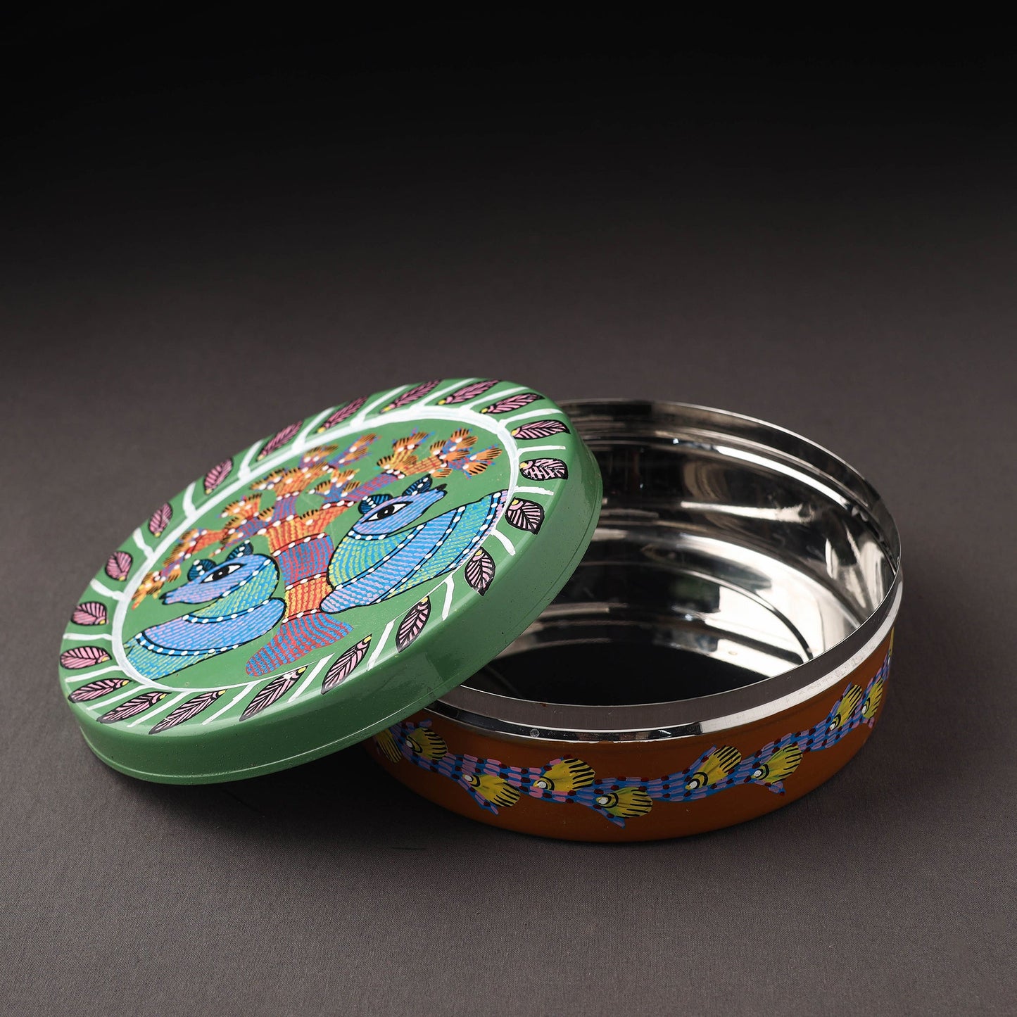 Gond Handpainted Stainless Steel Casserole