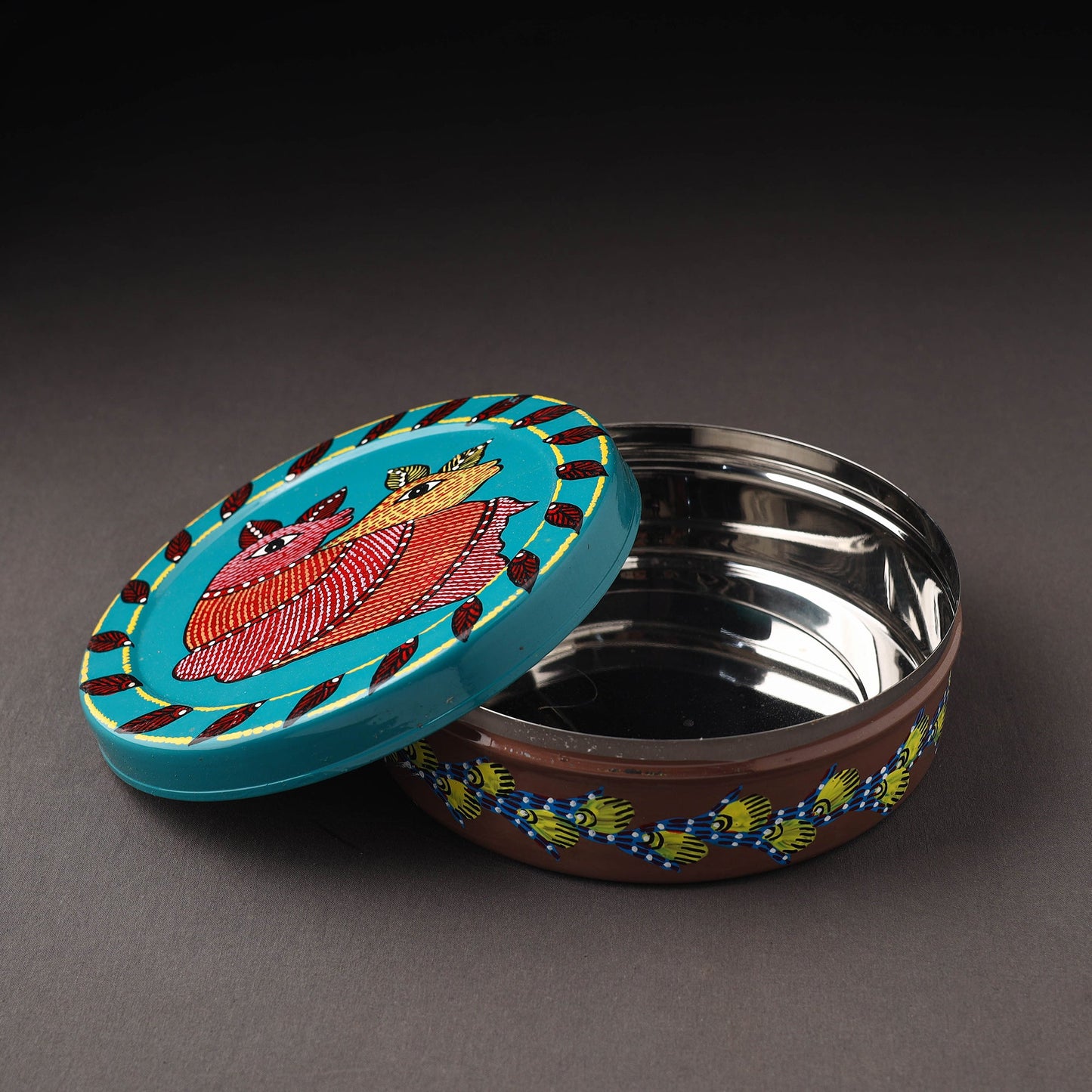 Gond Handpainted Stainless Steel Casserole