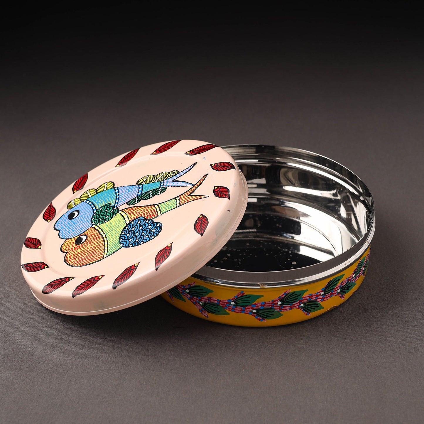 Gond Handpainted Stainless Steel Casserole
