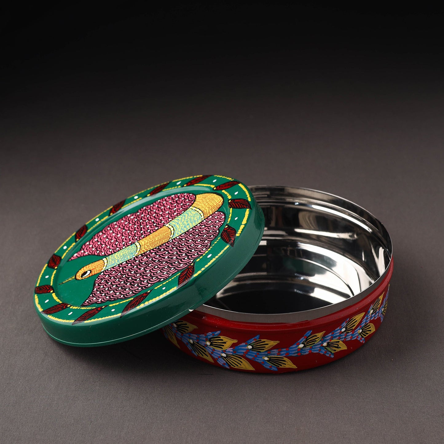 Gond Handpainted Stainless Steel Casserole