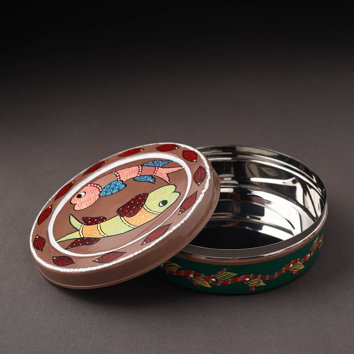 Gond Handpainted Stainless Steel Casserole