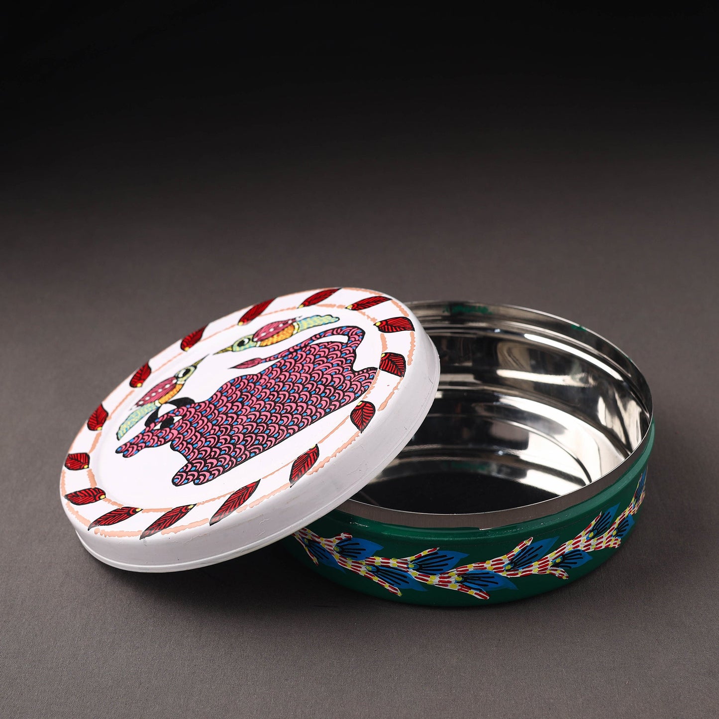 Gond Handpainted Stainless Steel Casserole