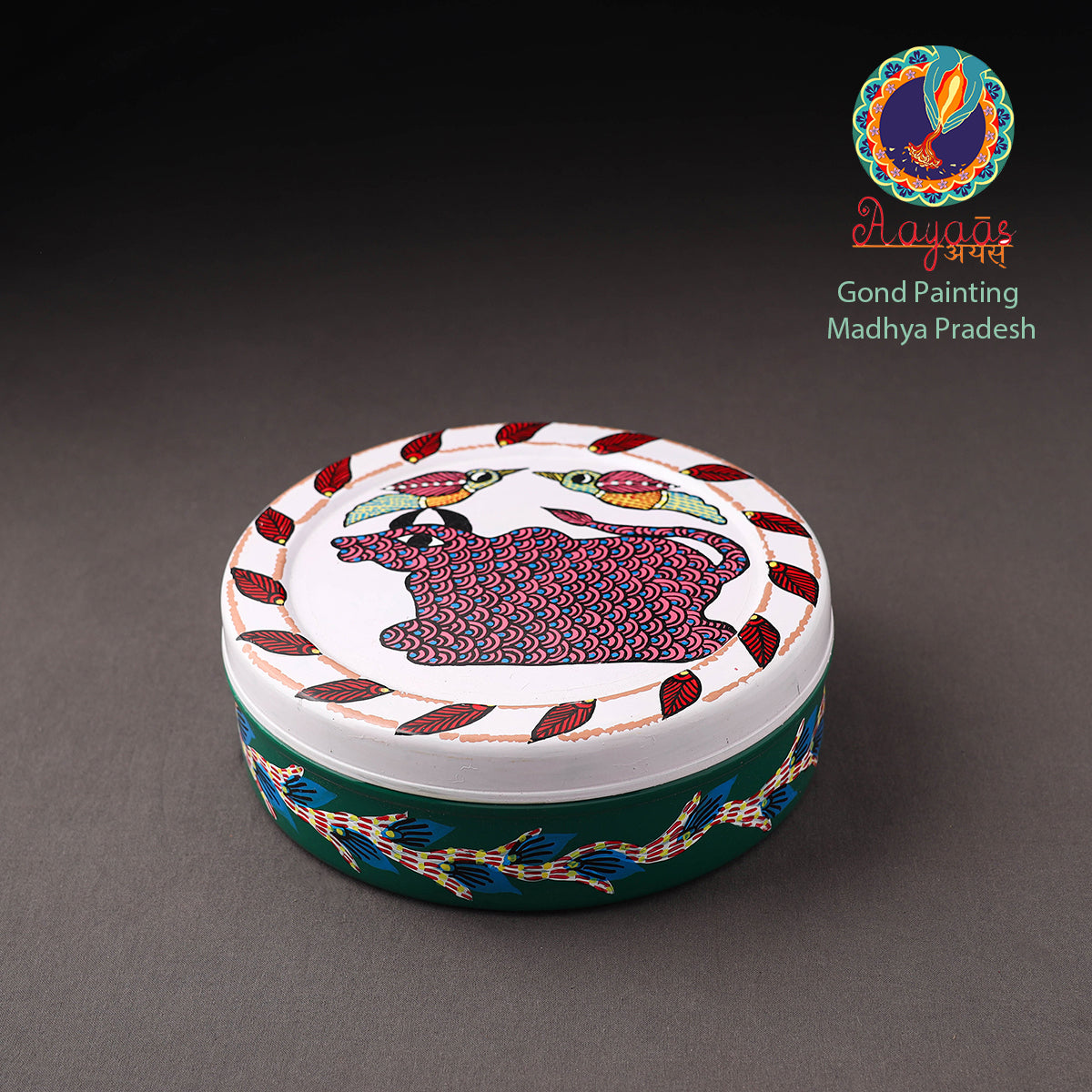 Gond Handpainted Stainless Steel Casserole