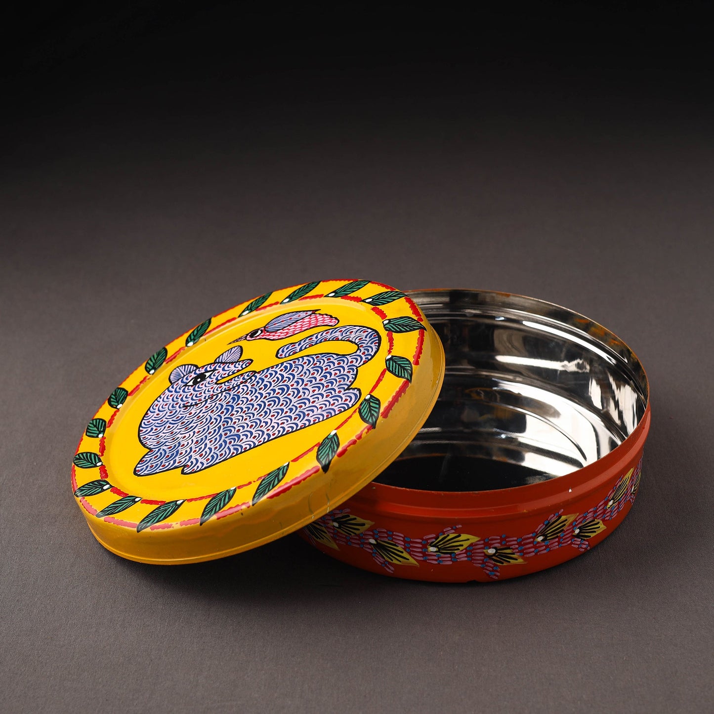 Gond Handpainted Stainless Steel Casserole
