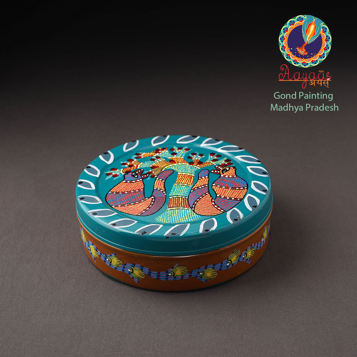 Gond Handpainted Stainless Steel Casserole